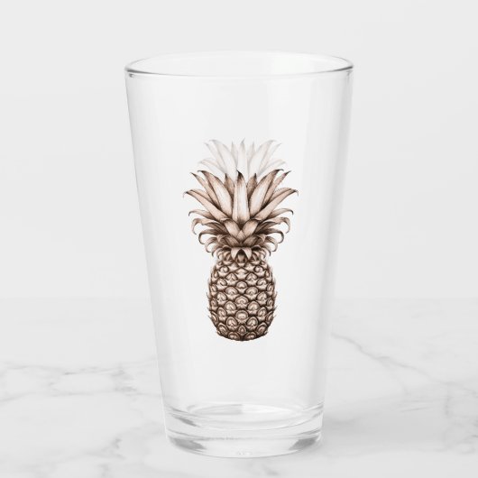 Aloha Tropisch feest met ananas Glas (Achterkant)