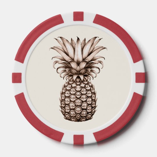 Aloha Tropisch feest met ananas Poker Chips (Voorkant)