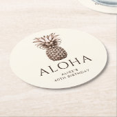 Aloha Tropisch feest met ananas Ronde Kartonnen Onderzetter (Gebogen)