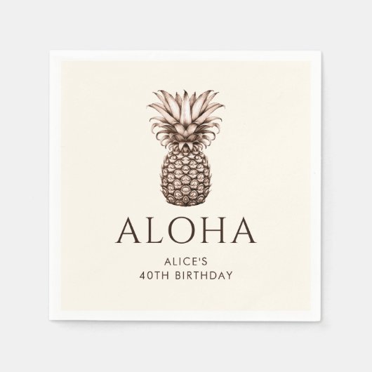 Aloha Tropisch feest met ananas Servet (Voorkant)