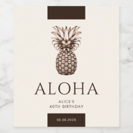 Aloha tropisch feest met vintage ananas wijn etiket