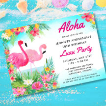 Aloha Tropisch Flamingo Luau Verjaardagsfeest