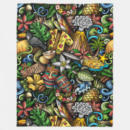 ALOHA Tropisch Fleece Deken