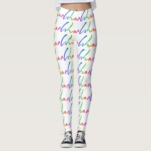 Aloha - Tropisch handschrift - Staarten en golven Leggings (Voorkant)