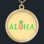 ALOHA Tropisch Hawaï Hawaiian Pineappel Ketting<br><div class="desc">Met een originele markeerafbeelding van een tropische Hawaiiaanse anananas,  die de O vormt in ALOHA. Ideaal voor een eiland.</div>