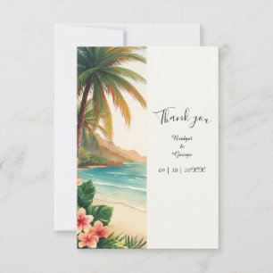 aloha tropisch Hawaï strand Palm Kust Bruiloft Bedankkaart