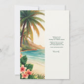 aloha tropisch Hawaï strand Palm Kust Bruiloft Kaart (Achterkant)