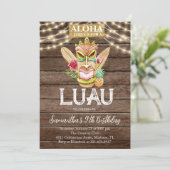 Aloha Tropisch Hawaïaans Tiki Luau Verjaardagsfees Kaart (Staand voorkant)