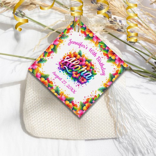 Aloha Tropisch Hawaïaans Verjaardagsfeestje Luau Bedankjes Labels