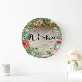 Aloha Tropisch hout Bladeren en lampjes Grote Klok (Huis)
