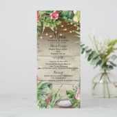 Aloha Tropisch Hout Bloem Bladeren Licht Menu (Staand voorkant)