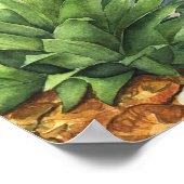 Aloha Tropisch Hout Bloem Bladeren & Lichten Zomer Poster (Hoek)