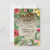 Aloha Tropisch Hout Bloemblaadjes Lichten RSVP (Voorkant)