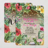 Aloha Tropisch Hout Bloemen Bladeren & Lichten Bru Kaart (Voorkant / Achterkant)