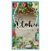 Aloha Tropisch Hout Bloemen Bladeren & Lichten Lua Klein Cadeauzakje (Achterkant)