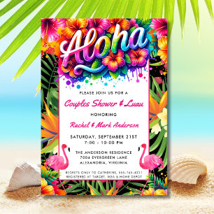 Aloha Tropisch Luau Koppels Bruidsfeest Kaart