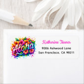 Aloha Tropisch Luau Retouradres Etiket (Insitu)