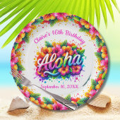 Aloha Tropisch Luau Verjaardagsfeestje Papieren Bordje