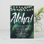Aloha Tropisch palm Leaves Beach Vrijgezellenfeest Kaart (Staand voorkant)
