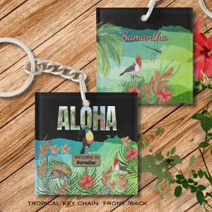 Aloha Tropisch Paradijs Acryl Sleutelhanger
