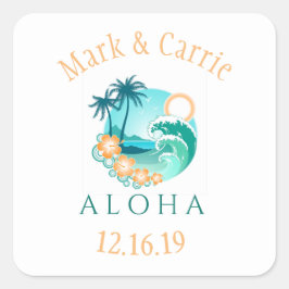 Aloha Tropisch Persoonlijk Vierkante Sticker