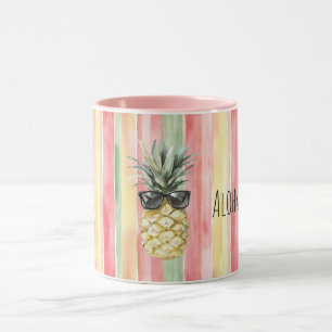 Aloha Tropisch Roze Mint Groen Geel Ananas Mok