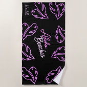 Aloha Tropisch Strand Bachelorette Party Neon Strandlaken (Voorkant)