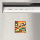 Aloha Tropisch Strand Zonsondergang Scene Magneet (Insitu (Vaatwasser))
