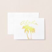 Aloha Tropisch Strandfeest Verjaardag Bedankt Folie Kaarten (Voorkant met envelop)