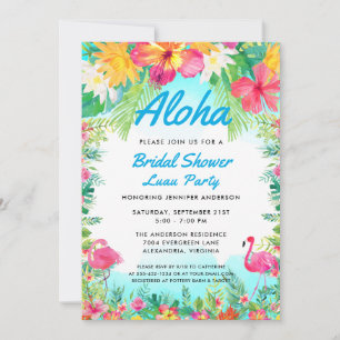 Aloha Tropisch Vrijgezellenfeest Luau Invitation B Kaart