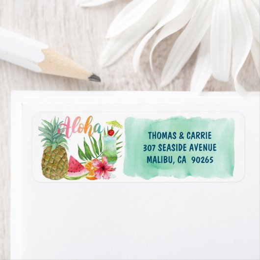 Aloha Tropisch vruchtendraaien — Retouradres Etiket (Insitu)