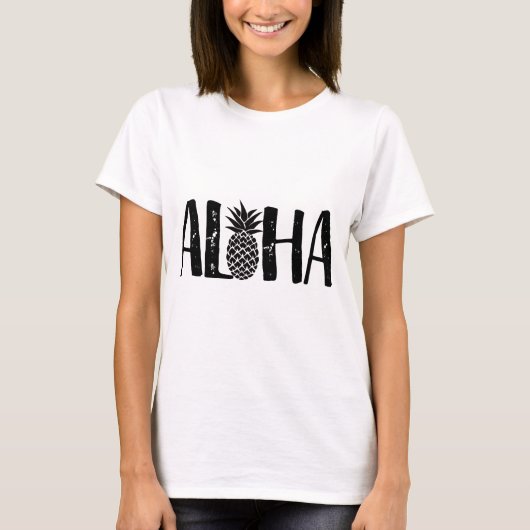 Aloha tropische anananas Modern Beach T-shirt (Voorkant)