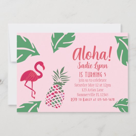 Aloha tropische anananasappel Hawaiian Birthday Kaart (Voorkant)