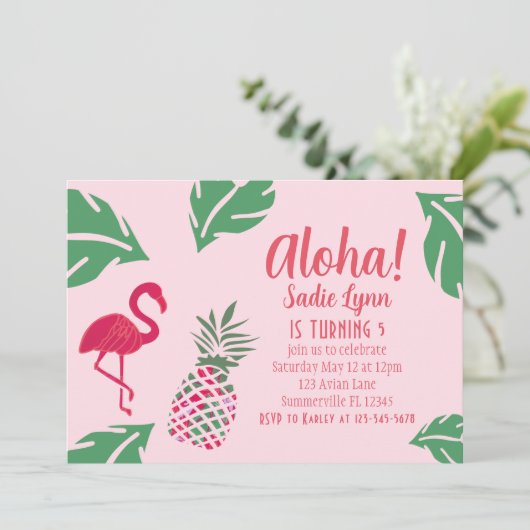 Aloha tropische anananasappel Hawaiian Birthday Kaart (Staand voorkant)