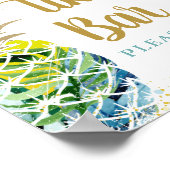 Aloha tropische anananasappel Hawaiian Luau Tiki B Poster (Hoek)