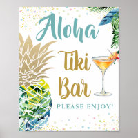 Aloha tropische anananasappel Hawaiian Luau Tiki B