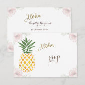 Aloha Tropische anananaskestrorweddenschap RSVP (Voorkant / Achterkant)