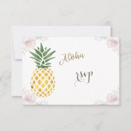 Aloha Tropische anananaskestrorweddenschap RSVP Kaartje