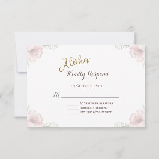 Aloha Tropische anananaskestrorweddenschap RSVP Kaartje (Achterkant)