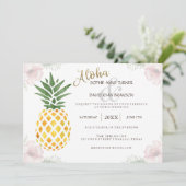 Aloha Tropische anananaskestrwedstrijd uitnodiging (Staand voorkant)