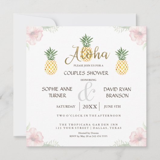 Aloha Tropische anananassesappelkegel Kaart (Voorkant)