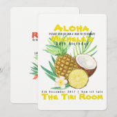 Aloha, tropische ananas uitnodiging (Voorkant / Achterkant)