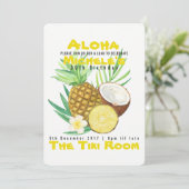 Aloha, tropische ananas uitnodiging (Staand voorkant)