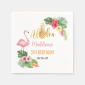 Aloha! Tropische Ananas Verjaardag LUAU Party Servet (Voorkant)