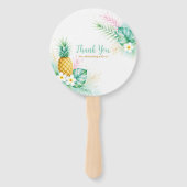 Aloha Tropische Baby Shower Handwaaier (Achterkant)