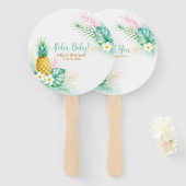Aloha Tropische Baby Shower Handwaaier (Voorkant en achterkant)