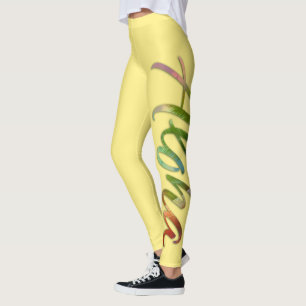 Aloha - Tropische belettering - Natuur Hawaii Geel Leggings