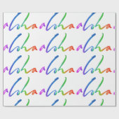 Aloha - Tropische belettering wit - Hawaï Cadeaupapier (Vlak)