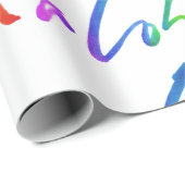 Aloha - Tropische belettering wit - Hawaï Cadeaupapier (Rol Hoek)