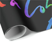 Aloha - Tropische belettering zwart - Hawaï Cadeaupapier (Rol Hoek)